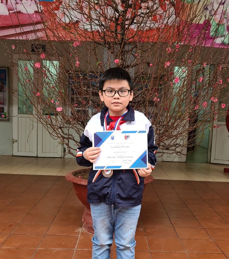 Bạn Đinh Trần Nam Hải - lớp 4D đạt Huy chương Đồng vòng 1 thi toán ITMC